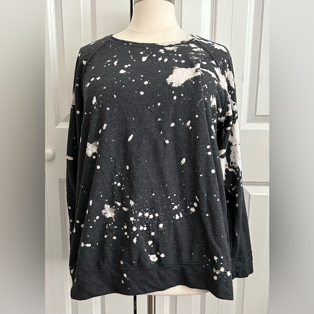 Torrid Black Reverse Tye-dye Sweatshirt